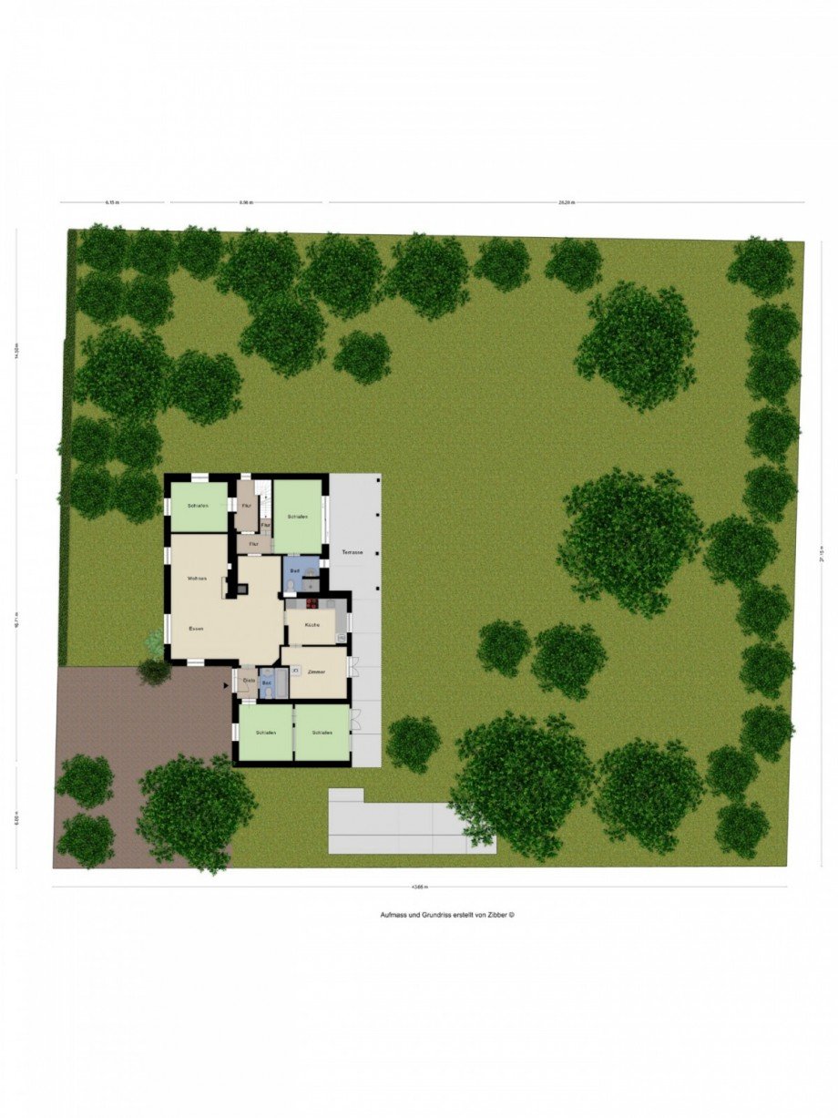 Grundriss Garten & Erdgeschoss Einfamilienhaus Goch / Pfalzdorf